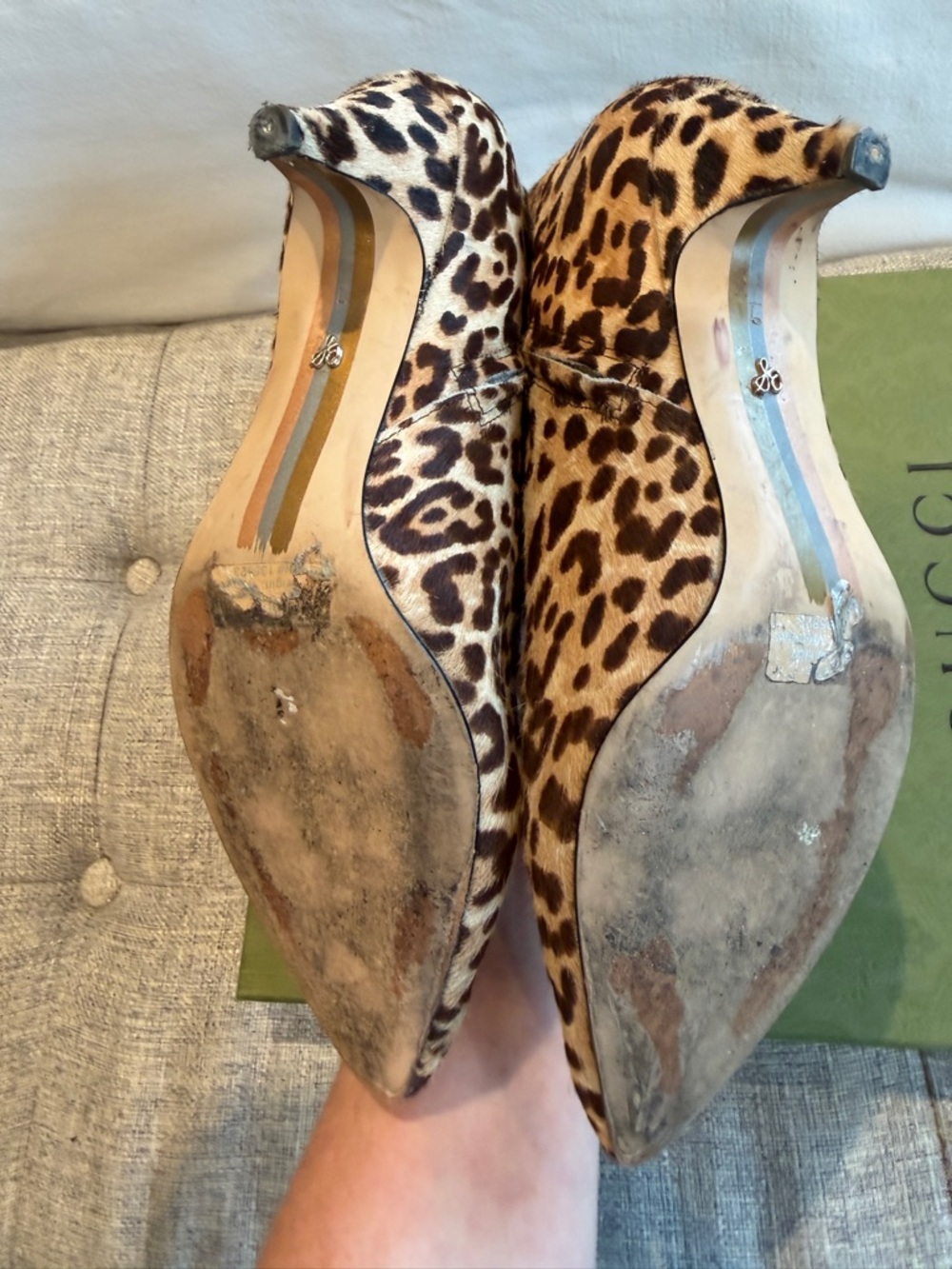 Sam Edelman Kinsey Leopard-Print Calf Skin Kitten Heel Ankle Boots - Picture 7 of 10